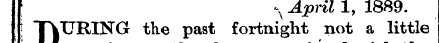 % April 1, 1889. \ TVURING the past fort...