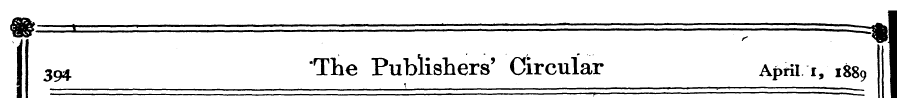 394 "The Publishers i_ ' Circular . , ¦ ...