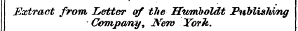Extract from, Letter of the Humboldt Pub...