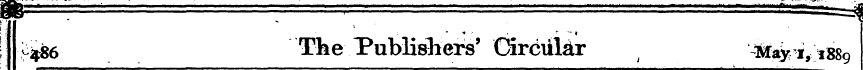 ! 0486 The \ Publishers' Circiil&r ^fc*y...
