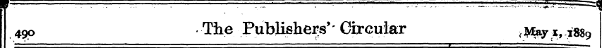 499 ^ke Publishers'' Circular < j^ y * ,...