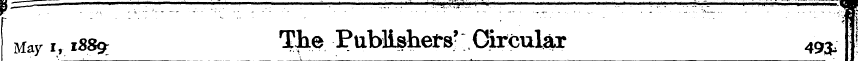 Hay i, iS89r The Publishers'; Circular 4...