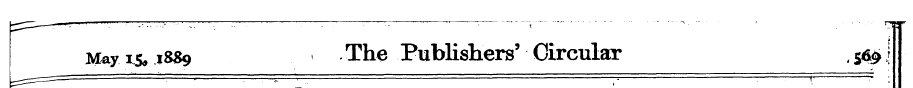Mayi5,i8S9 The Publishers' Circular ttf&...