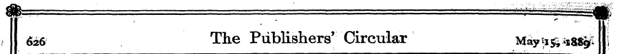 t 626 The Publishers' Circular Mayii^^as...