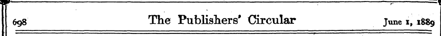 I 698 The :— Publishers ; ' Circular : '...
