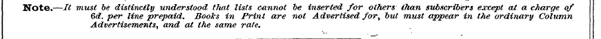 Note.—It must Advertisements 6d be . per...