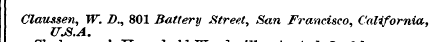 Claussen, W. D., 801 Battery Street ^ Sa...