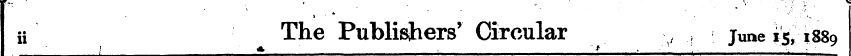 ii The Publishers' Circular v ., jUQe i$...