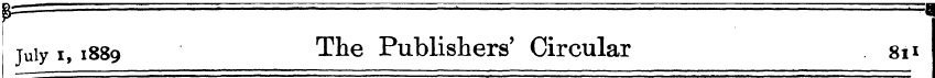 July i, 1889 The Publishers' Circular 8n