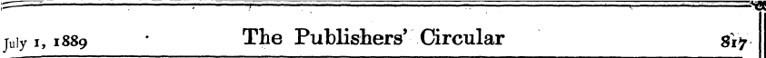 July i, 1889 ' The Publishers' Circular ...