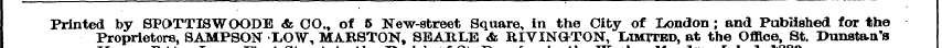 Printed by SPOTTISWOODE <fe CO., of 5 Ne...