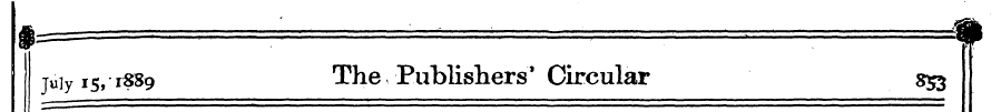 juiy 15, 1S89 The Publishers' Circular 5...