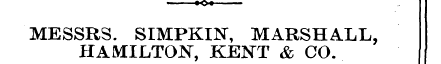 MESSRS HAMILTON . SIMPKIN , KENT , MARSH...