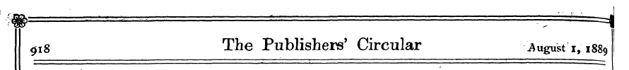 918 The Publishers' Circular ••' August ...
