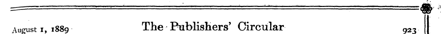 August i, 1889 The Publishers' Circular ...