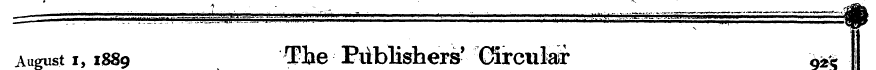 August August i l , ) 1889 100^ The -*• ...