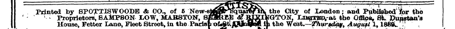 f Printed by 8P0TTISWOODE & CO., ' of 6 ...