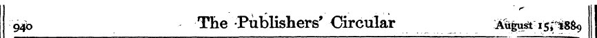 9#b The - Publishers . . ' . Circular .....