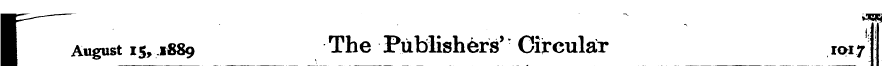 ¦ ^ " ^ «G^ ^ I August 15,1889 The Publi...
