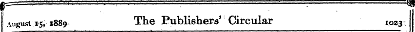 August 15 , 1889- The Publishers' Circul...