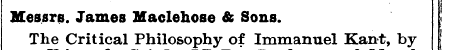 Messrs. James Maclehose & Sons. i The Cr...