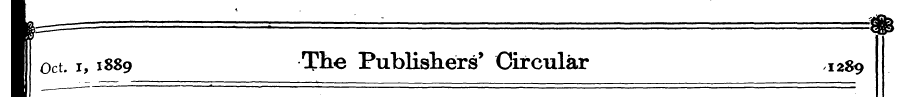 i_ - 1)1 Oct. i, 1889 The Publishers' Ci...
