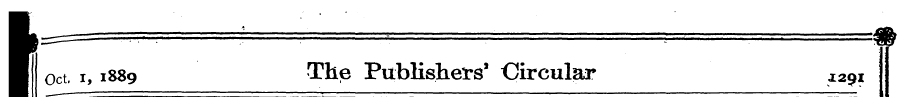 I Oct. i, 1889 The Publishers' Circular ...