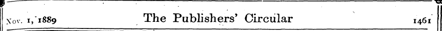xov. 1,1889 The Publishers' Circular 146...