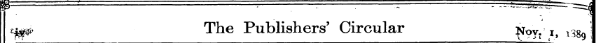 «&$> The Publishers' Circular Nov. i, i3...