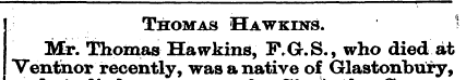 Thomas Hawkins. ' "V w enthor "^.^ ^"^» ...