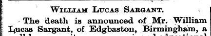 I William Lucas Sabgant. * I The death i...