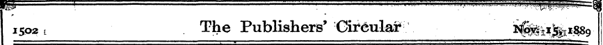1502. The Publishers' Oir^ulai* i$^i^^ 9...