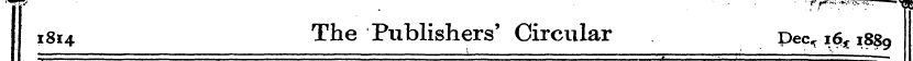 1814 The Publishers' Circular pec ^ 1^18...