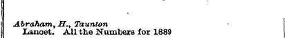 Lancet. All the Numbers for 1889
