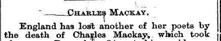 ¦ '*" ,—. X/HAKLE| MACKAY. the Eng death...