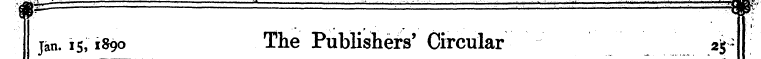 Jan. 15,1890 The Publishers' Circular 2$...