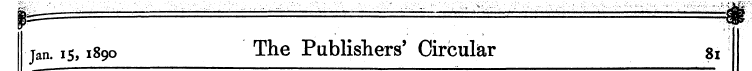 Jan. is, 1890 The Publishers' Circular 8...