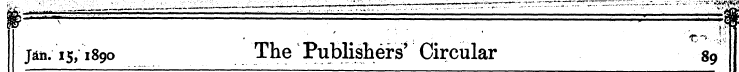 ¦ ¦ Jan. 15,1890 The Publishers : ¦: ' ....