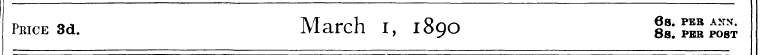 Price 3d. March I, 1890 Is! ££ ™t