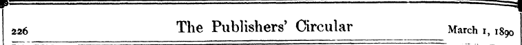 226 The Publishers' Circular March i, 18...