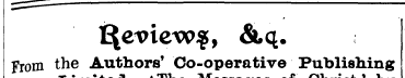 l^etuewf, &q. From the Authors' Co-opera...