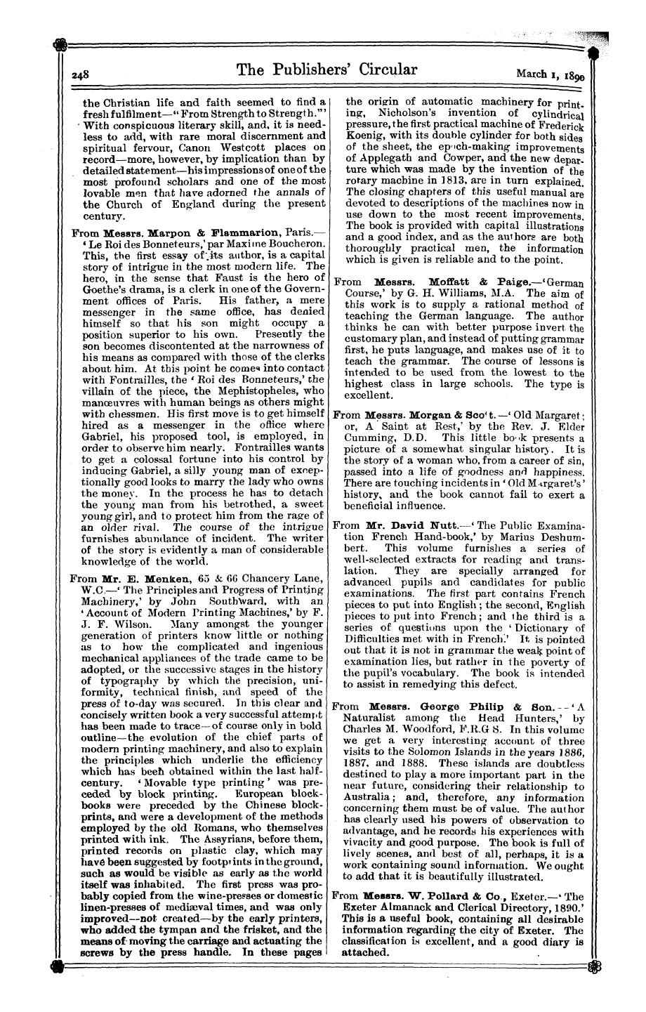 Publishers’ Circular (1880-1890): jS F Y, 1st edition - L^Etuewf, &Q. From The Authors' Co-Opera...