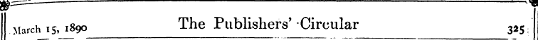 March 15, 1890 The Publishers' Circular ...