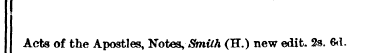 Acts of the Apostles, Notes, Smith (H.) ...