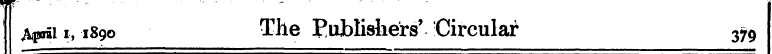 April i, 1890 The Publishers' Circular 3...