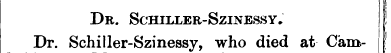 Dr. Schiller-Szinessy. ! Dr. Schiller-Sz...