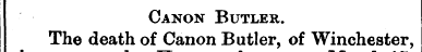 Canon Butler. The death of Canon Butler,...