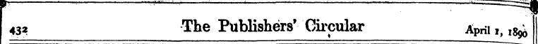 432 The Publishers' Circular April», ^