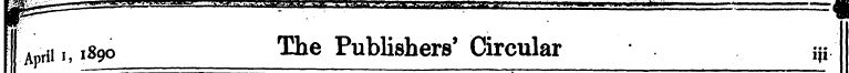 April i, 1S90 The Publishers'Circular ij...