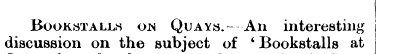 Bookjstallh on Quays.—An interesting dis...